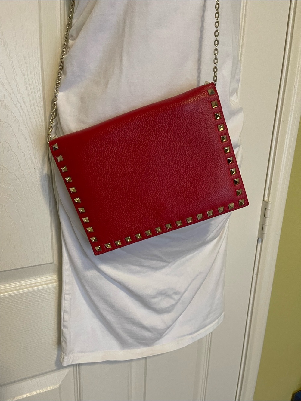 KC Jagger Red Studded crossbody purse
